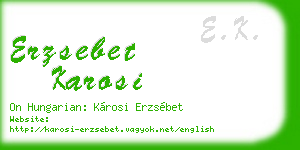 erzsebet karosi business card