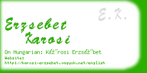 erzsebet karosi business card